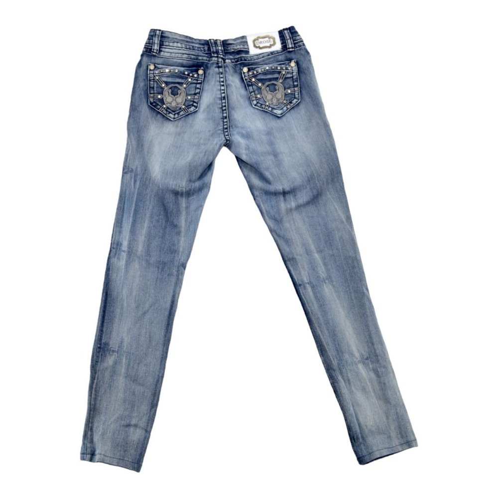 D.rose Jeans Women's Sizeโ 9 Blue Denim Skull